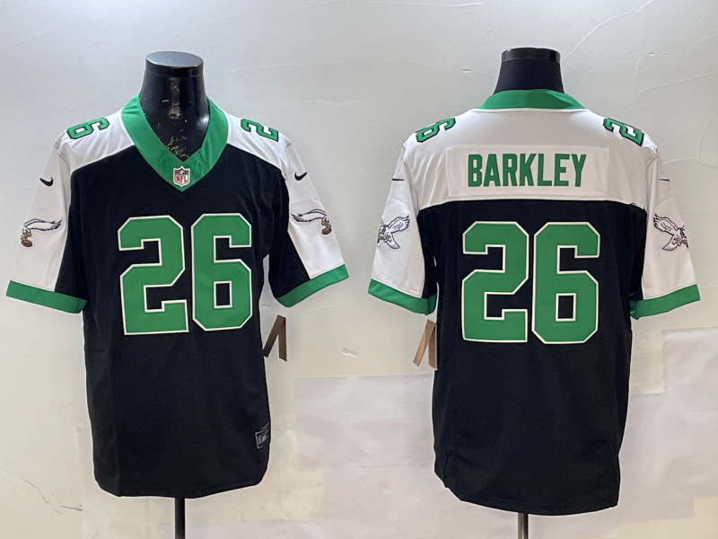 Men's Philadelphia Eagles Saquon Barkley #26 Black Team Game Jersey