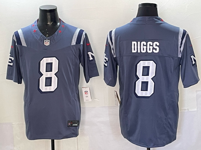 Men's New England Patriots Stefon Diggs #8 Storm Blue 2025 Rivalries Collection Limited Jersey