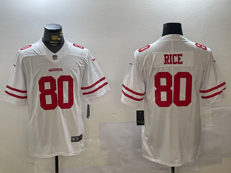 Men's San Francisco 49ers Jerry Rice #80 White Game Player Jersey