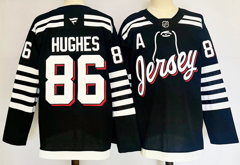 Men's New Jersey Devils Jack Hughes #86 Fanatics Black Player Jersey