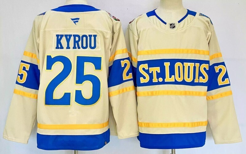 Men's St. Louis Blues Jordan Kyrou #25 Fanatics Cream Player Jersey