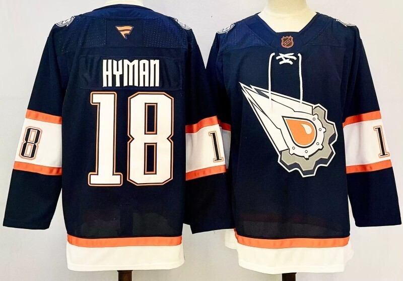 Men's Edmonton Oilers Zach Hyman #18 Fanatics Navy Player Jersey