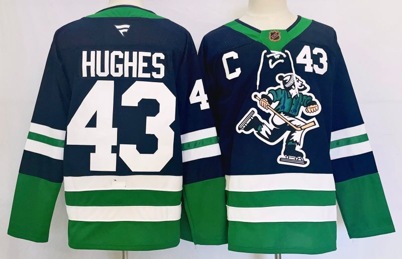 Men's Vancouver Canucks Quinn Hughes #43 Fanatics Blue Player Game Jersey