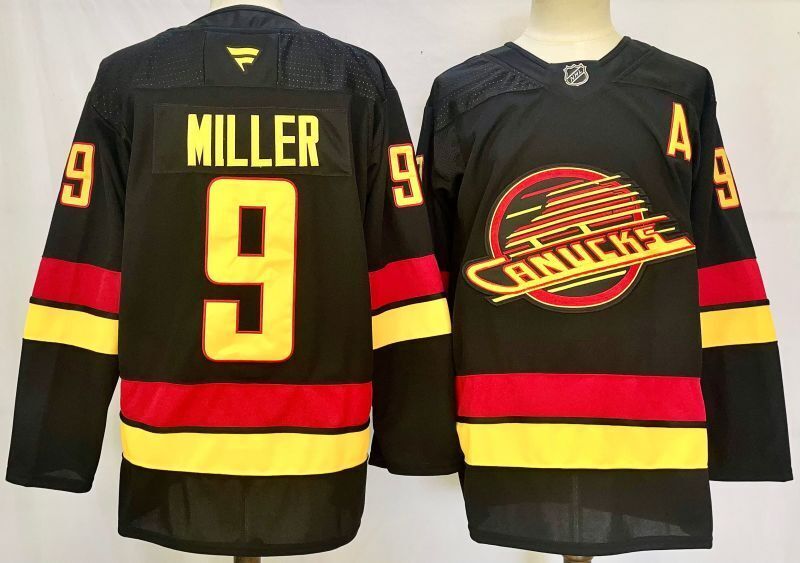 Men's Vancouver Canucks JT Miller #9 Fanatics Black Alternate Premium Jersey