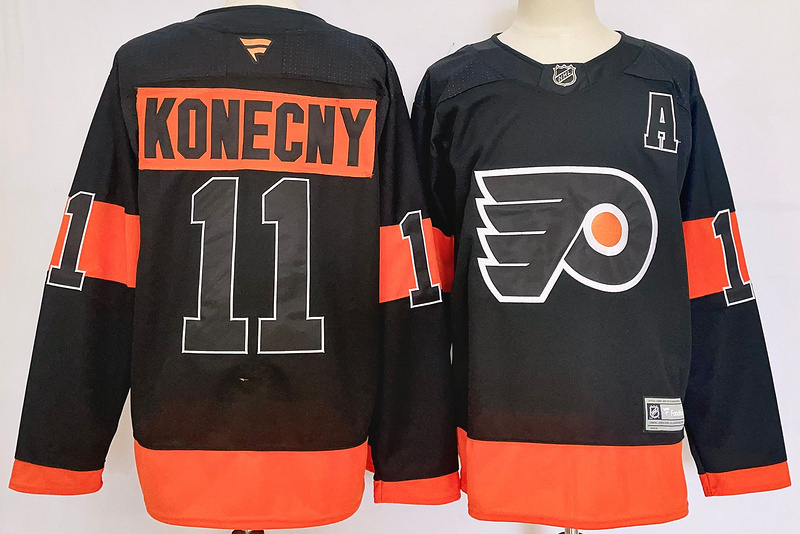 Men's Philadelphia Flyers Travis Konecny #11 Fanatics Black Player Jersey