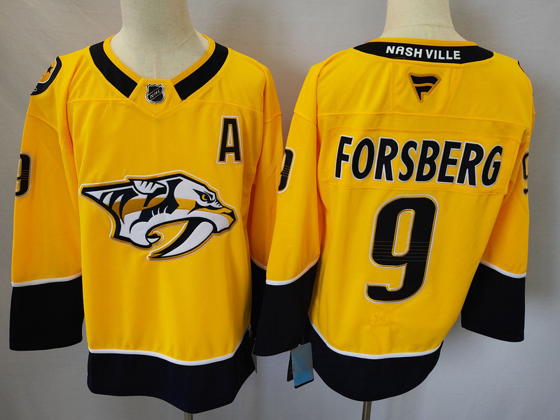 Men's Nashville Predators Filip Forsberg #9 Fanatics Gold Player Jersey
