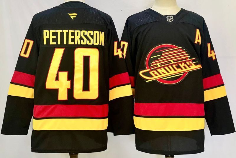 Men's Vancouver Canucks Elias Pettersson #40 Fanatics Black Alternate Premium Jersey