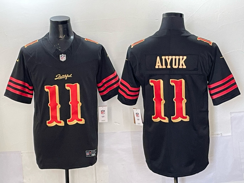 Men's San Francisco 49ers Brandon Aiyuk #11 Black 2025 Rivalries Collection Game Jersey
