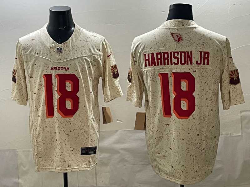 Men's Arizona Cardinals Marvin Harrison Jr. #18 Natural 2025 Rivalries Collection Limited Jersey
