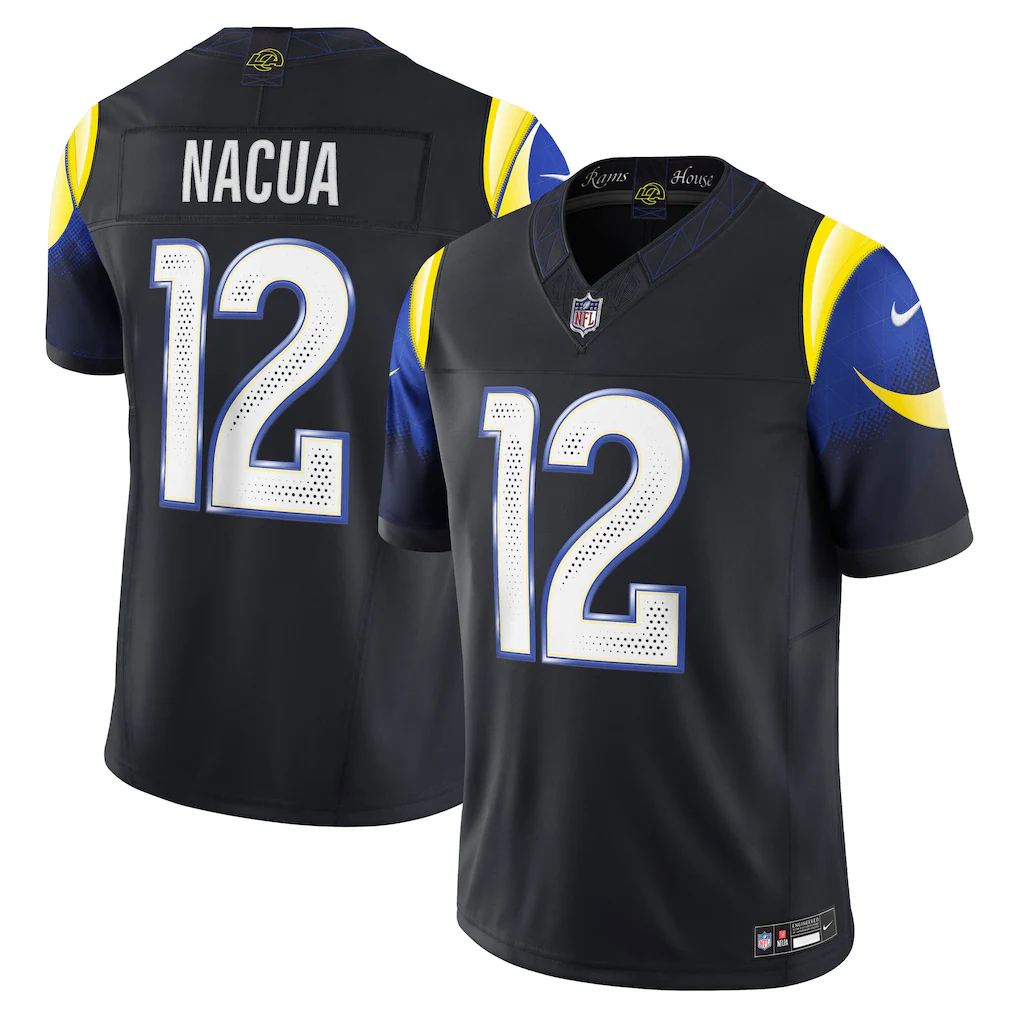 Men's Los Angeles Rams Puka Nacua #12 Midnight Blue 2025 Rivalries Collection Game Jersey