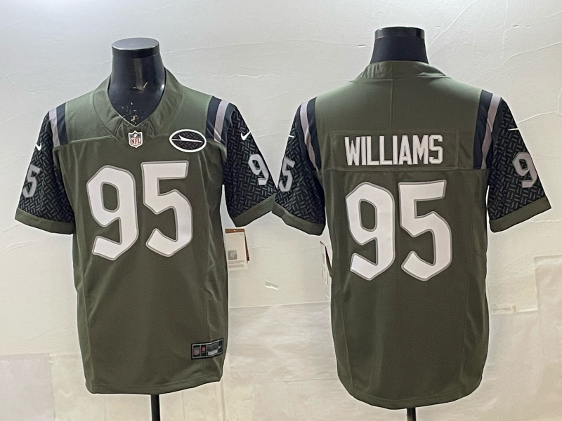 Men's New York Jets Quinnen Williams #95 Gotham Green 2025 Rivalries Collection Game Jersey