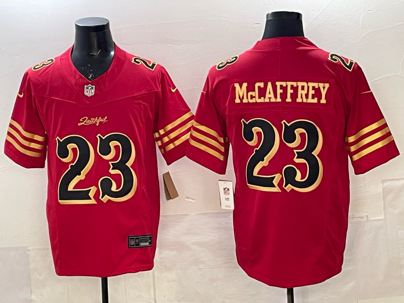Men's San Francisco 49ers Christian McCaffrey #23 Red 2025 Rivalries Collection Game Jersey