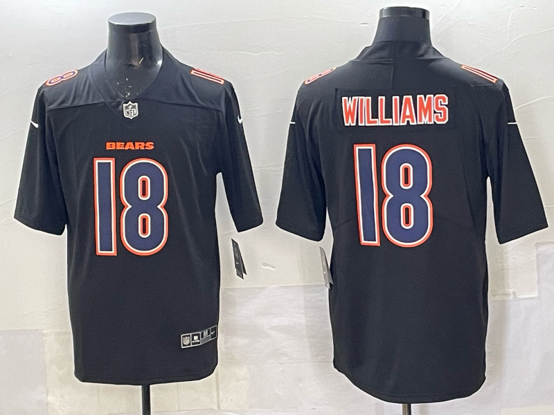 Men's Chicago Bears Caleb Williams #18 Black Fashion Game Jersey