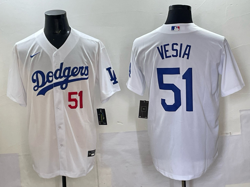 Men's Los Angeles Dodgers Alex Vesia #51 White Home Limited Player Jersey