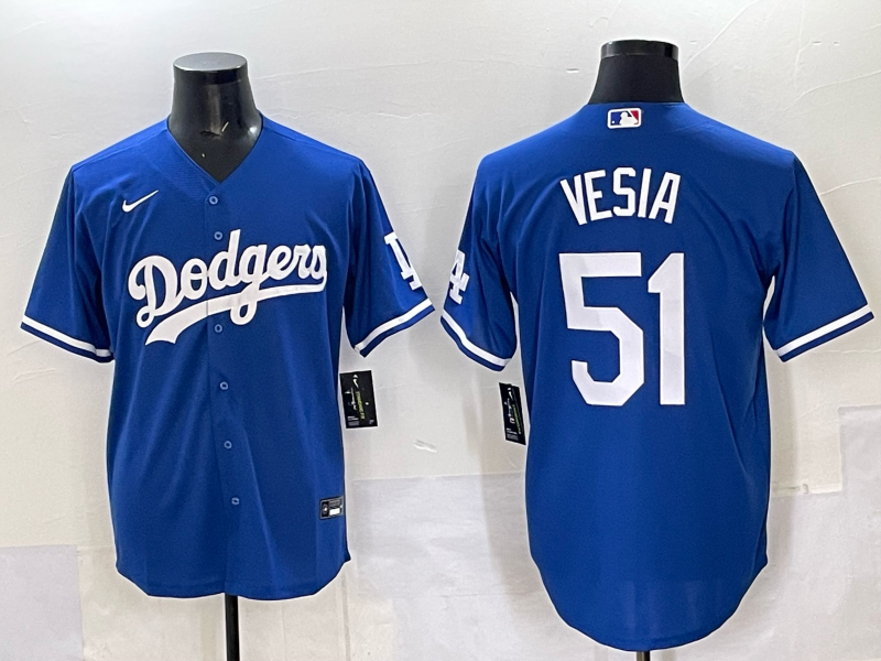 Men's Los Angeles Dodgers Alex Vesia #51 Royal Replica Player Jersey