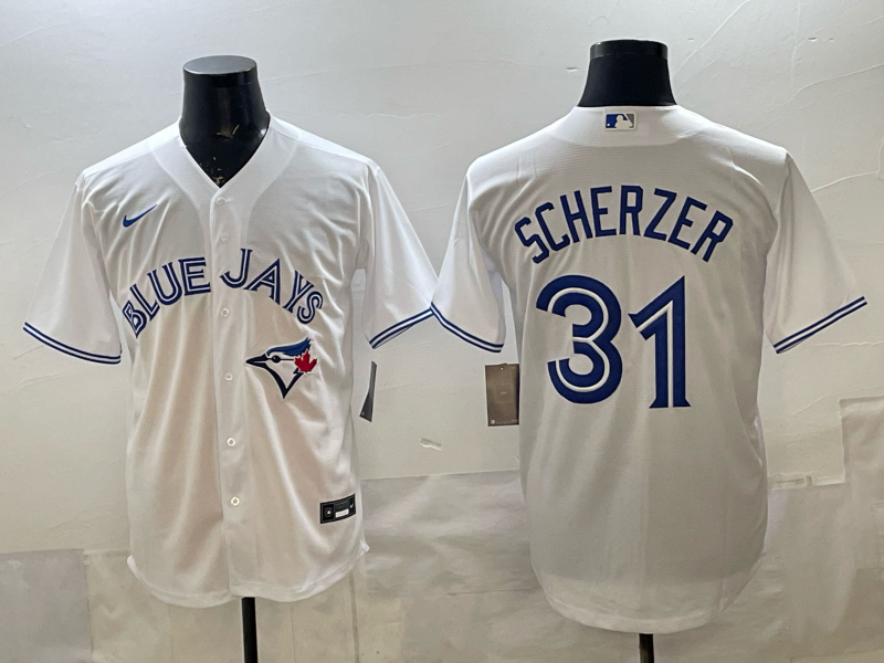 Men's Toronto Blue Jays Max Scherzer #31 White Home Replica Jersey