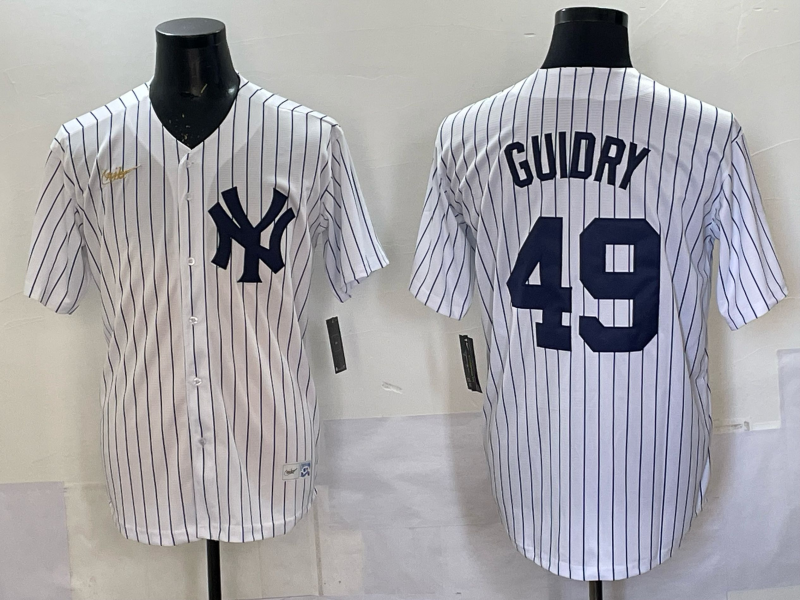 Men's New York Yankees Dominic Guidry #49 White Replica Player Jersey