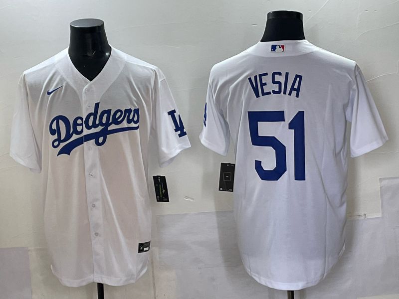 Men's Los Angeles Dodgers Alex Vesia #51 White Limited Player Jersey