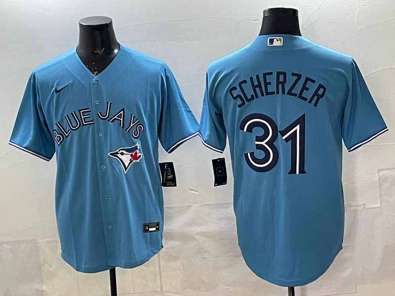 Men's Toronto Blue Jays Max Scherzer #31 Powder Blue Replica Player Jersey