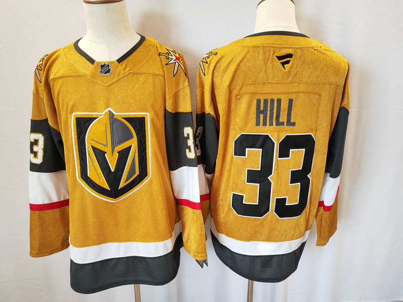Men's Vegas Golden Knights Adin Hill #33 Gold Home Breakaway Jersey