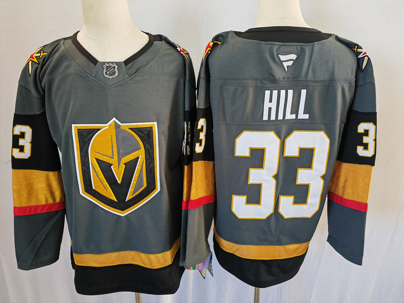 Men's Vegas Golden Knights Adin Hill #33 Gray Alternate Breakaway Jersey