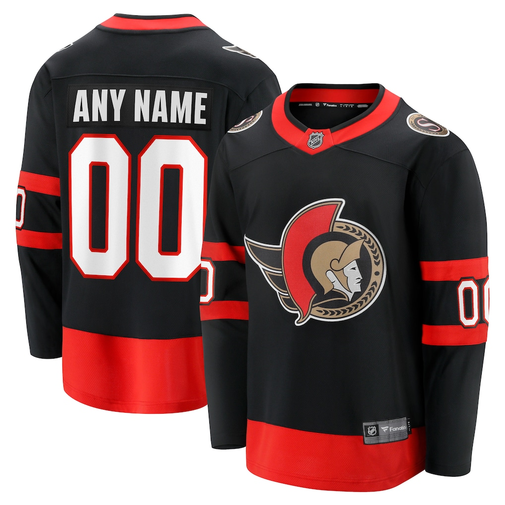 Men's Ottawa Senators Fanatics Black Custom Jersey