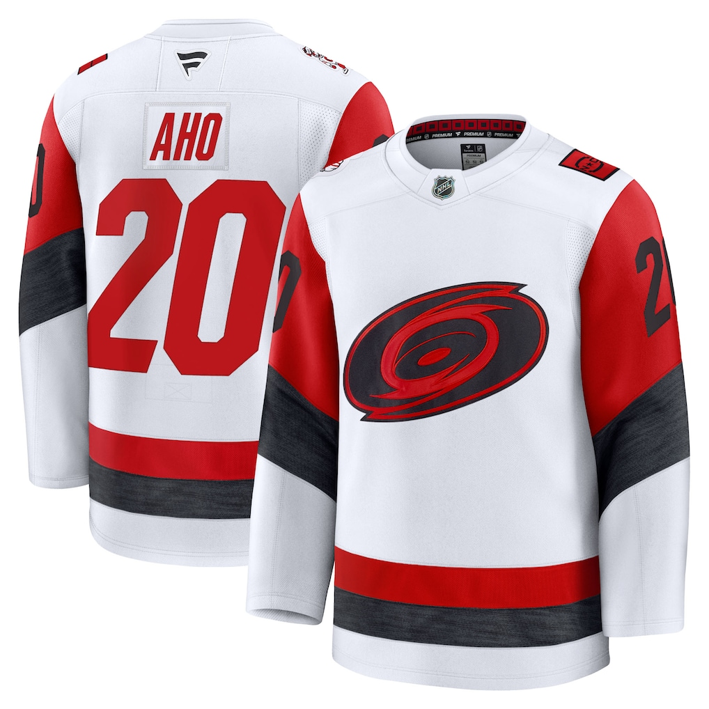 Men's Carolina Hurricanes Sebastian Aho #20 Fanatics White Away Premium Jersey