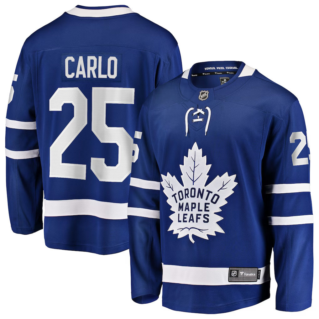 Men's Toronto Maple Leafs Brandon Carlo #25 Fanatics Blue Home Breakaway Jersey