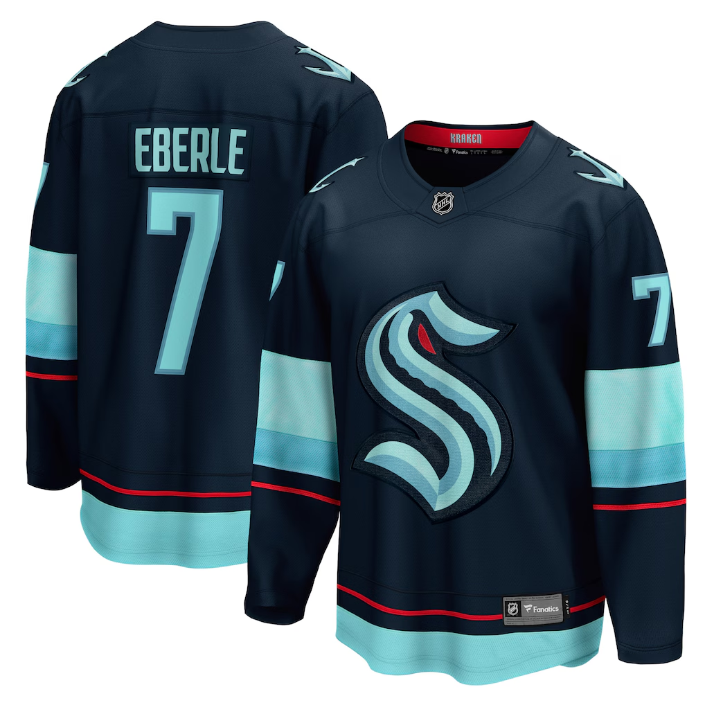 Men's Seattle Kraken Jordan Eberle #7 Fanatics Navy Home Breakaway Jersey