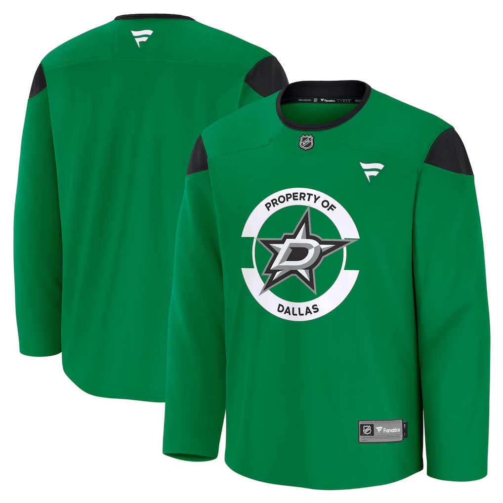 Men's Dallas Stars Fanatics Kelly Green Practice Blank Jersey