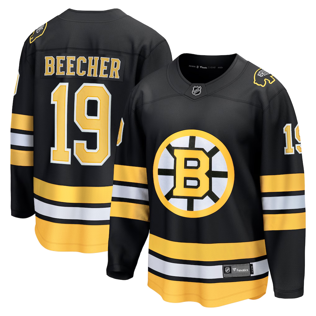 Men's Boston Bruins John Beecher #19 Fanatics Black Home Breakaway Player Jersey