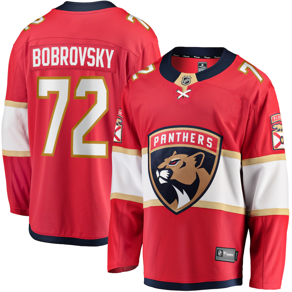 Men's Florida Panthers Sergei Bobrovsky #72 Fanatics Red Player Jersey
