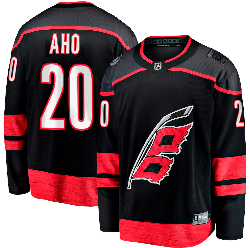 Men's Carolina Hurricanes Sebastian Aho #20 Fanatics Black Home Breakaway Jersey