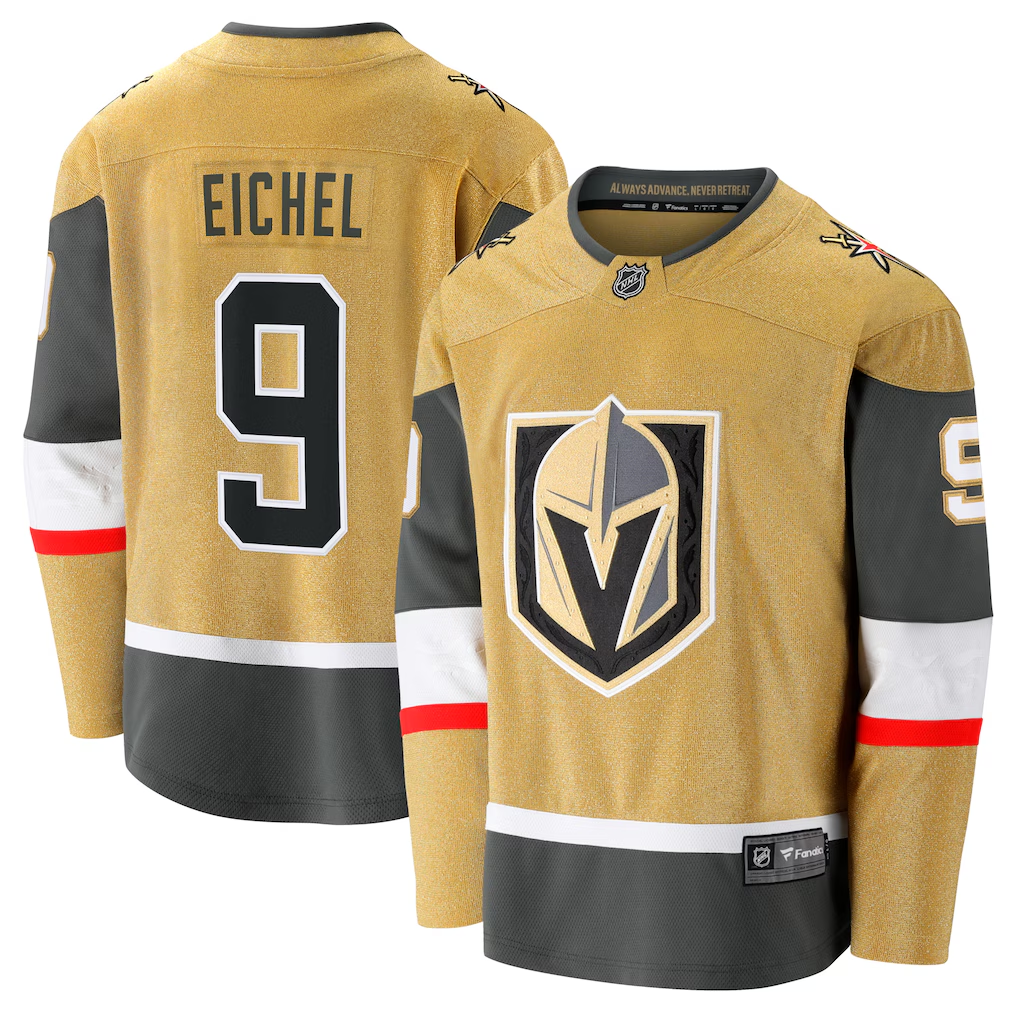 Men's Vegas Golden Knights Jack Eichel #9 Fanatics Gold Home Breakaway Jersey