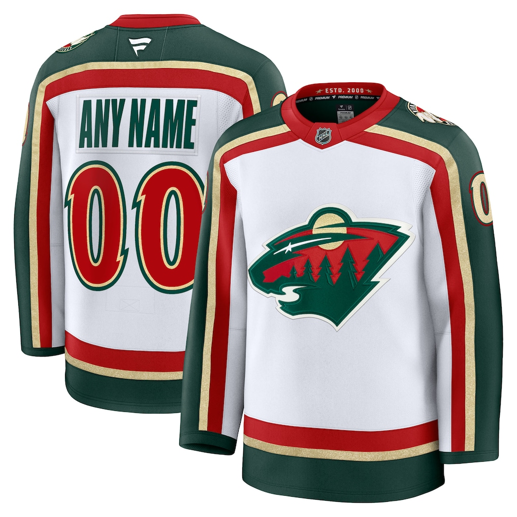 Men's Minnesota Wild Fanatics White 25th Anniversary Premium Custom Jersey
