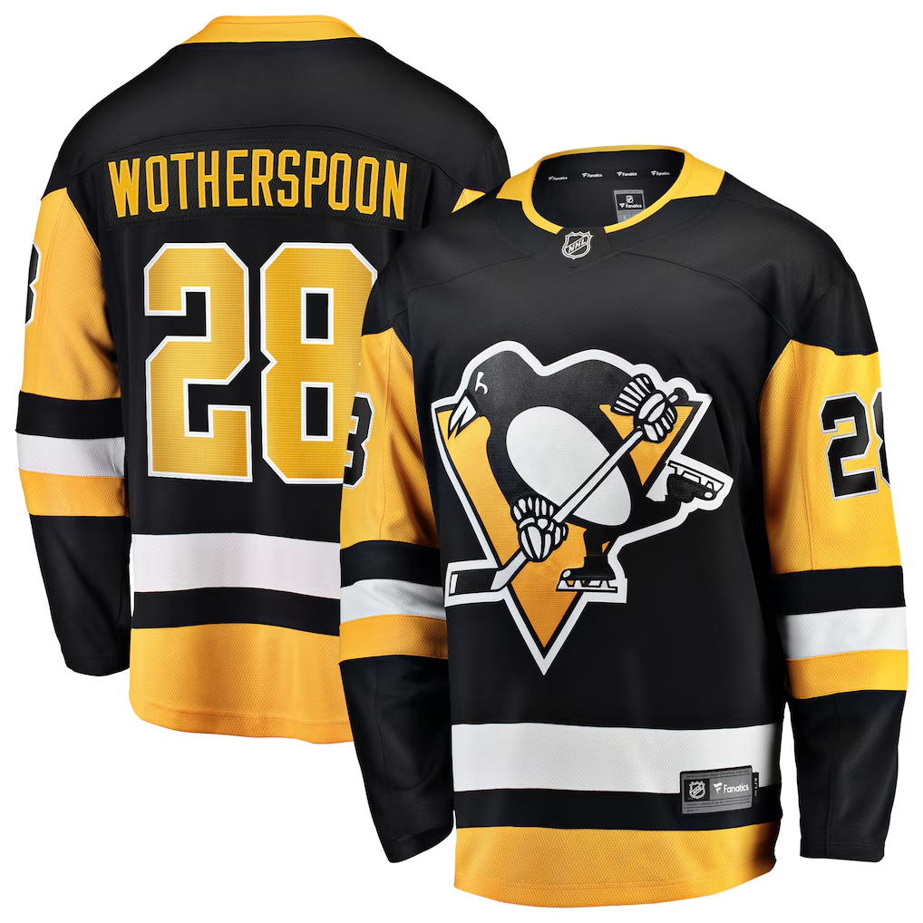 Men's Pittsburgh Penguins Parker Wotherspoon #28 Fanatics Black Home Breakaway Jersey