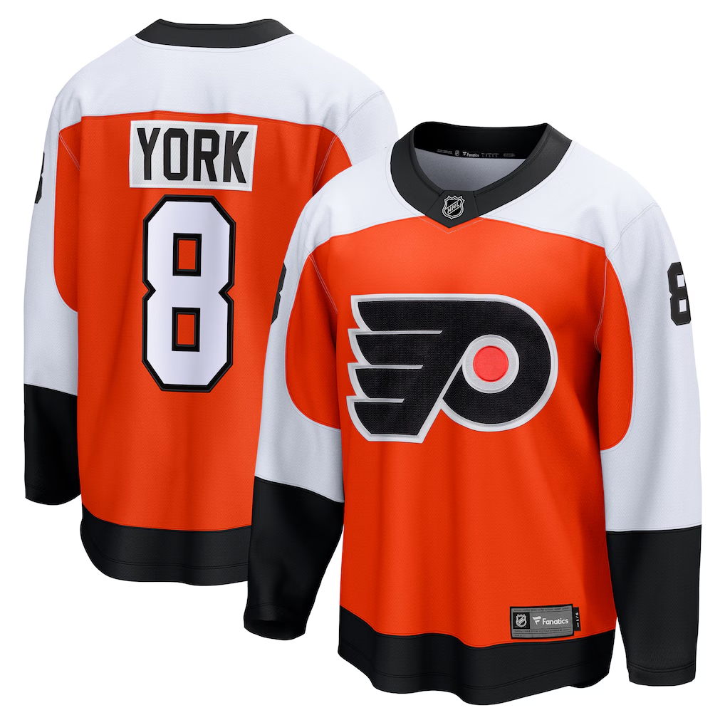 Men's Philadelphia Flyers Cam York #8 Fanatics Orange Home Breakaway Jersey