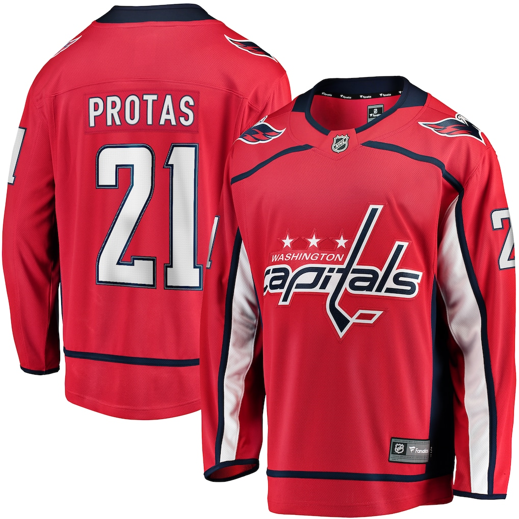 Men's Washington Capitals Aliaksei Protas #21 Fanatics Red Home Breakaway Jersey