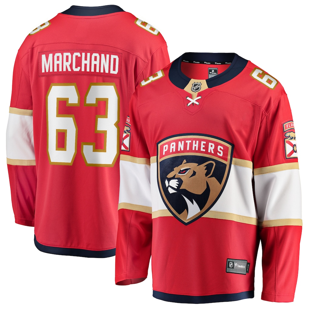 Men's Florida Panthers Brad Marchand #63 Fanatics Red Home Breakaway Player Jersey