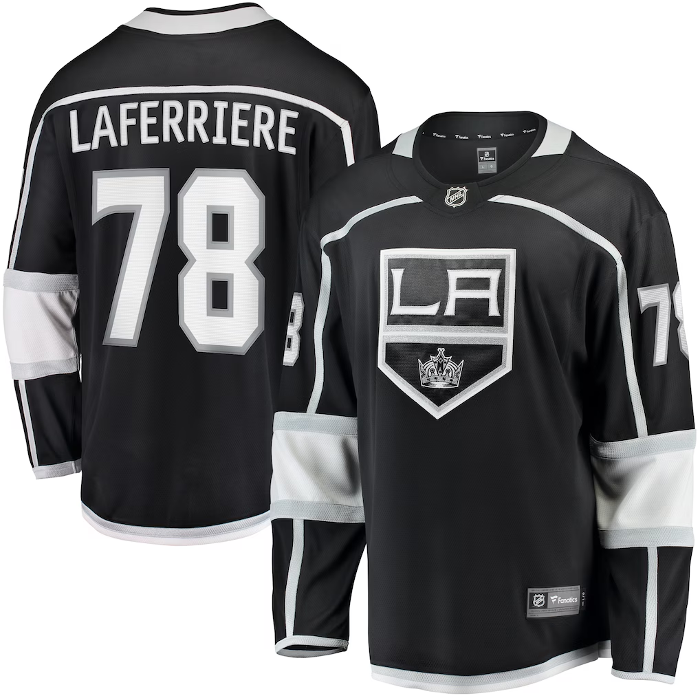 Men's Los Angeles Kings Alex Laferriere #78 Fanatics Black Home Breakaway Player Jersey