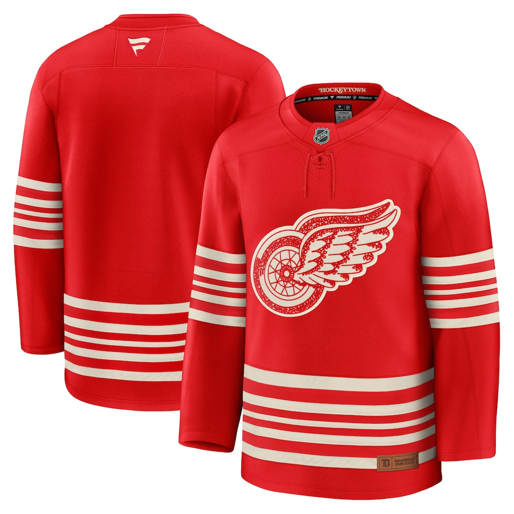 Men's Detroit Red Wings Fanatics Red Centennial Premium Blank Jersey