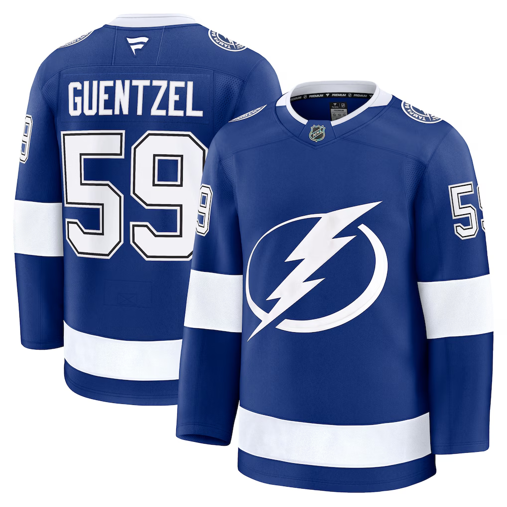 Men's Tampa Bay Lightning Jake Guentzel #59 Fanatics Blue Home Premium Jersey