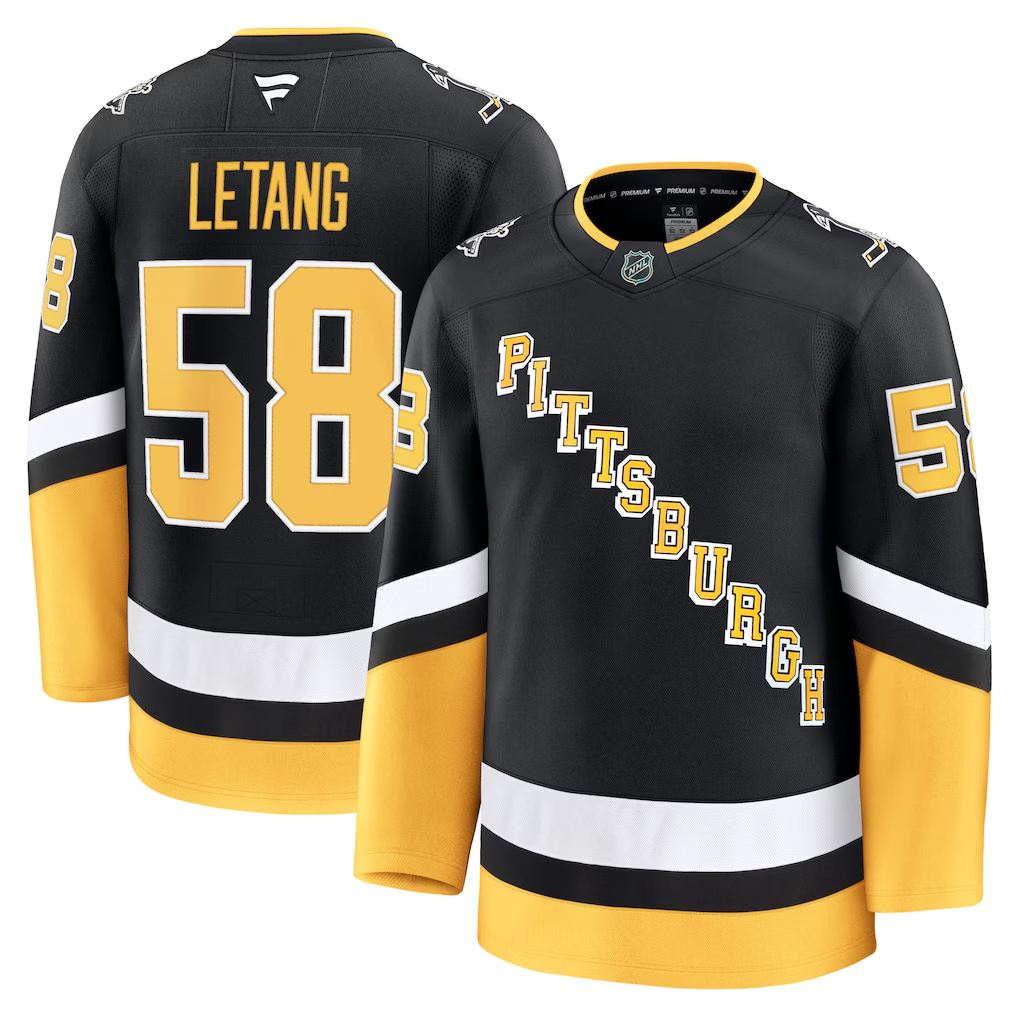 Men's Pittsburgh Penguins Kris Letang #58 Fanatics Black Alternate Premium Jersey