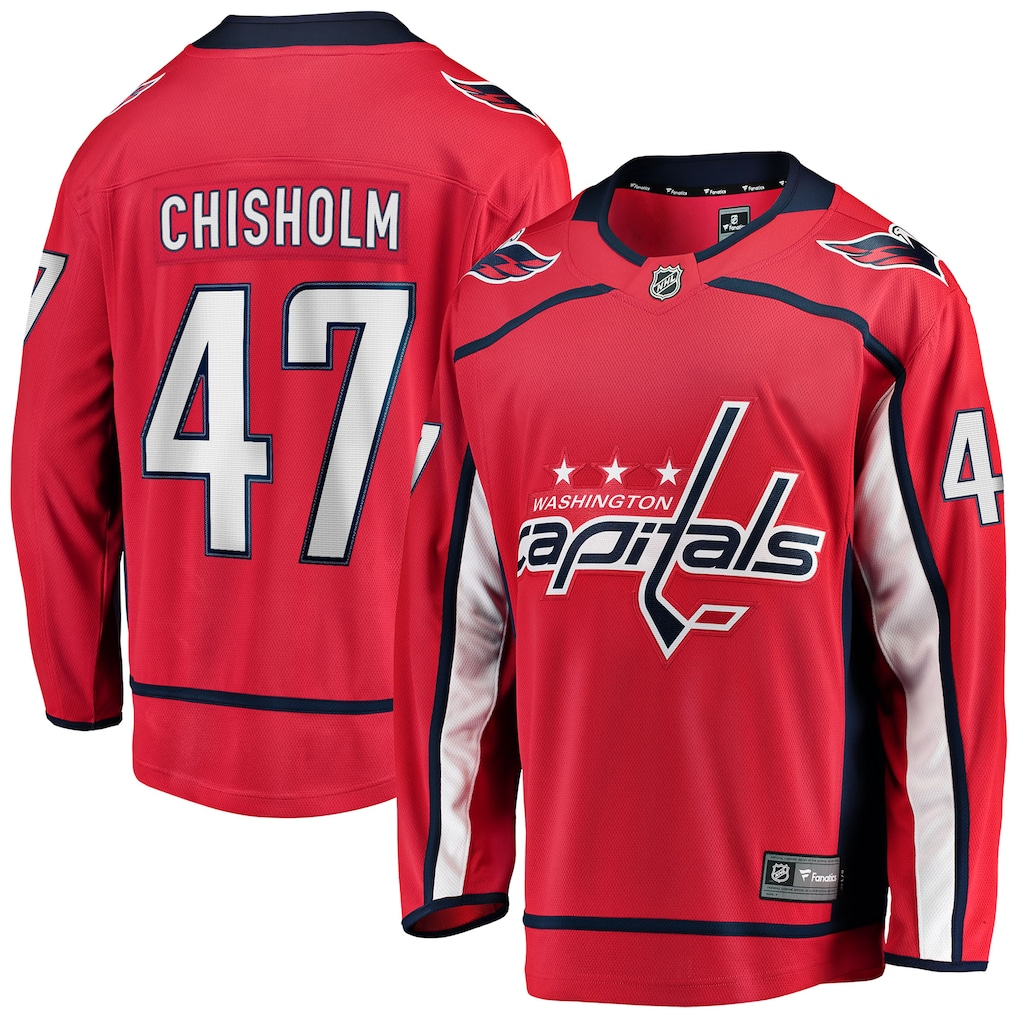 Men's Washington Capitals Declan Chisholm #47 Fanatics Red Home Breakaway Jersey