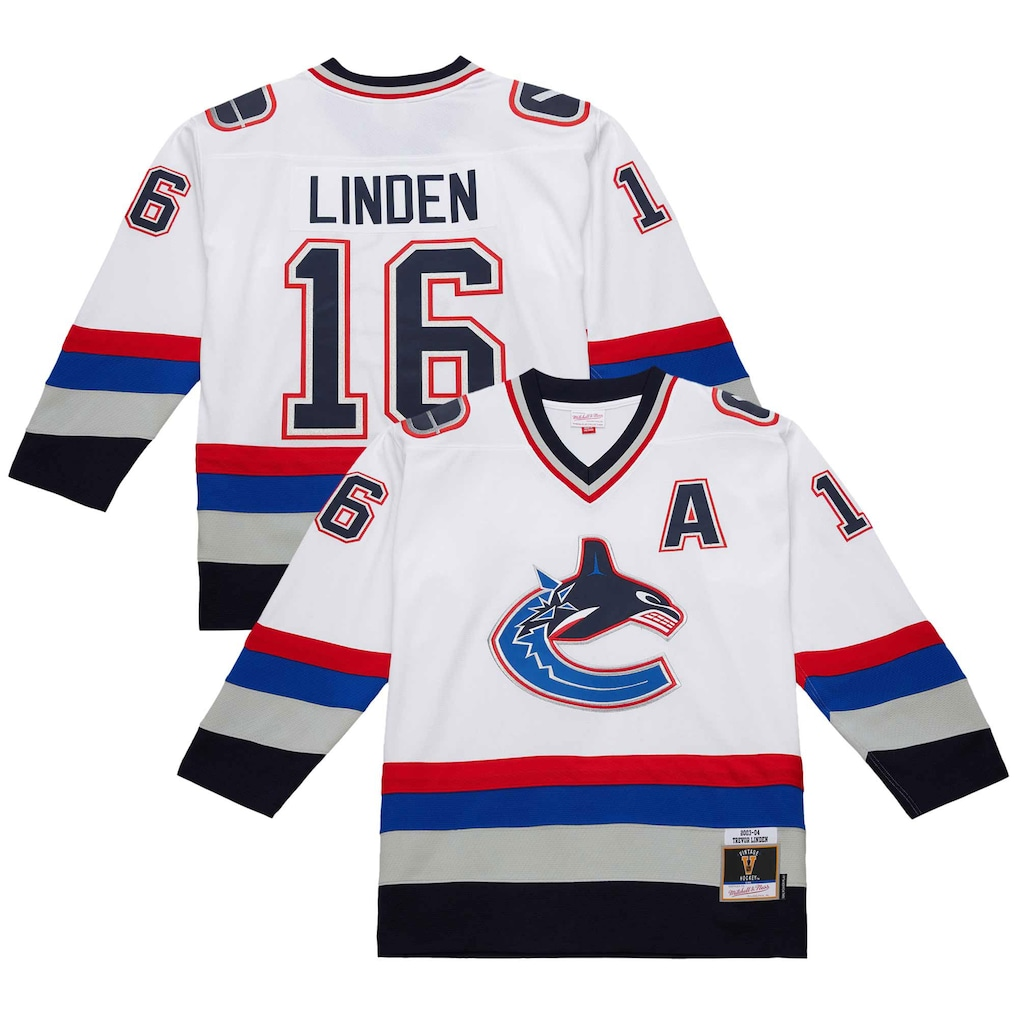 Men's Vancouver Canucks Trevor Linden #16 White 2003-04 Power Play Jersey