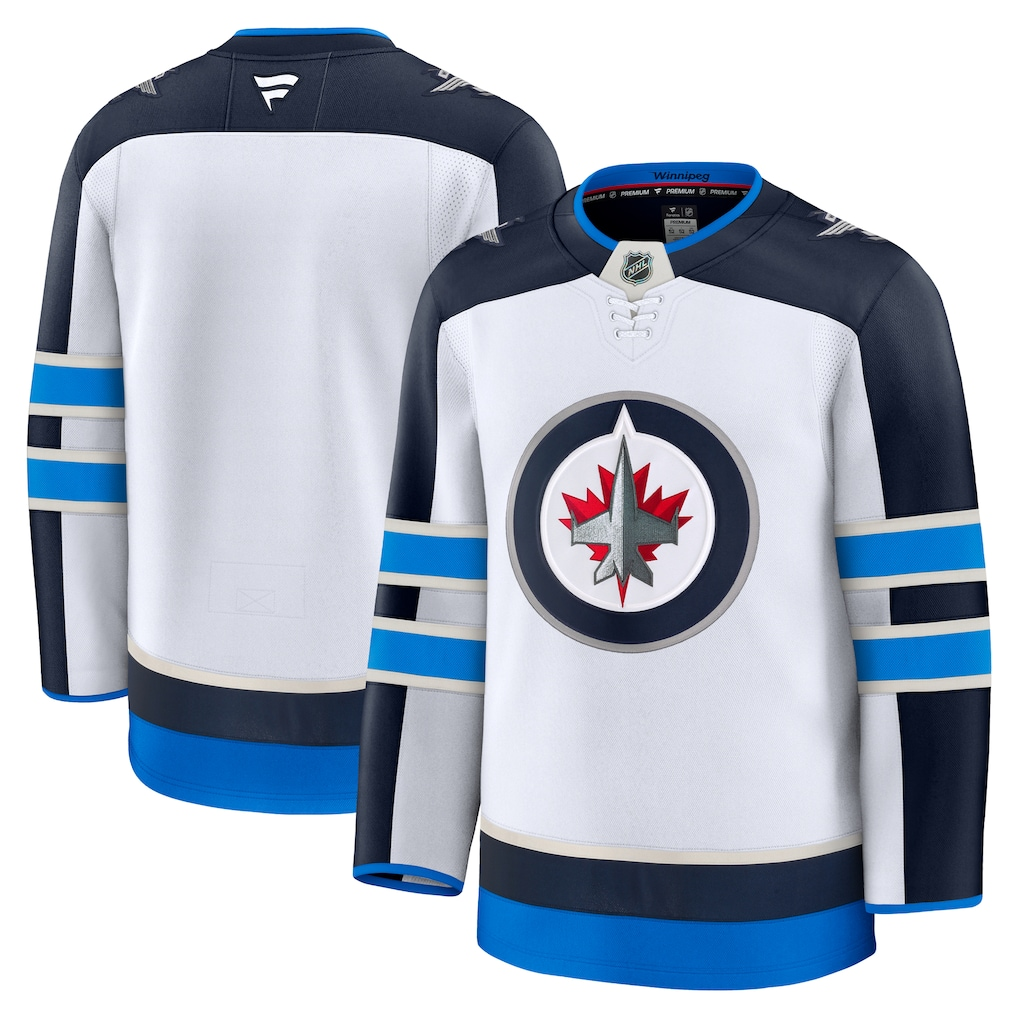 Men's Winnipeg Jets Fanatics White Away Premium Blank Jersey