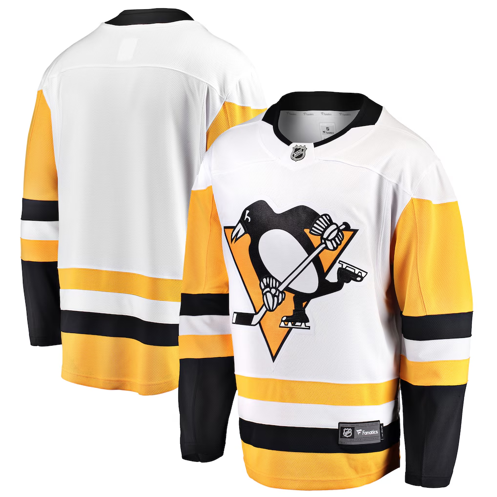 Men's Pittsburgh Penguins Fanatics White Breakaway Away Blank Jersey