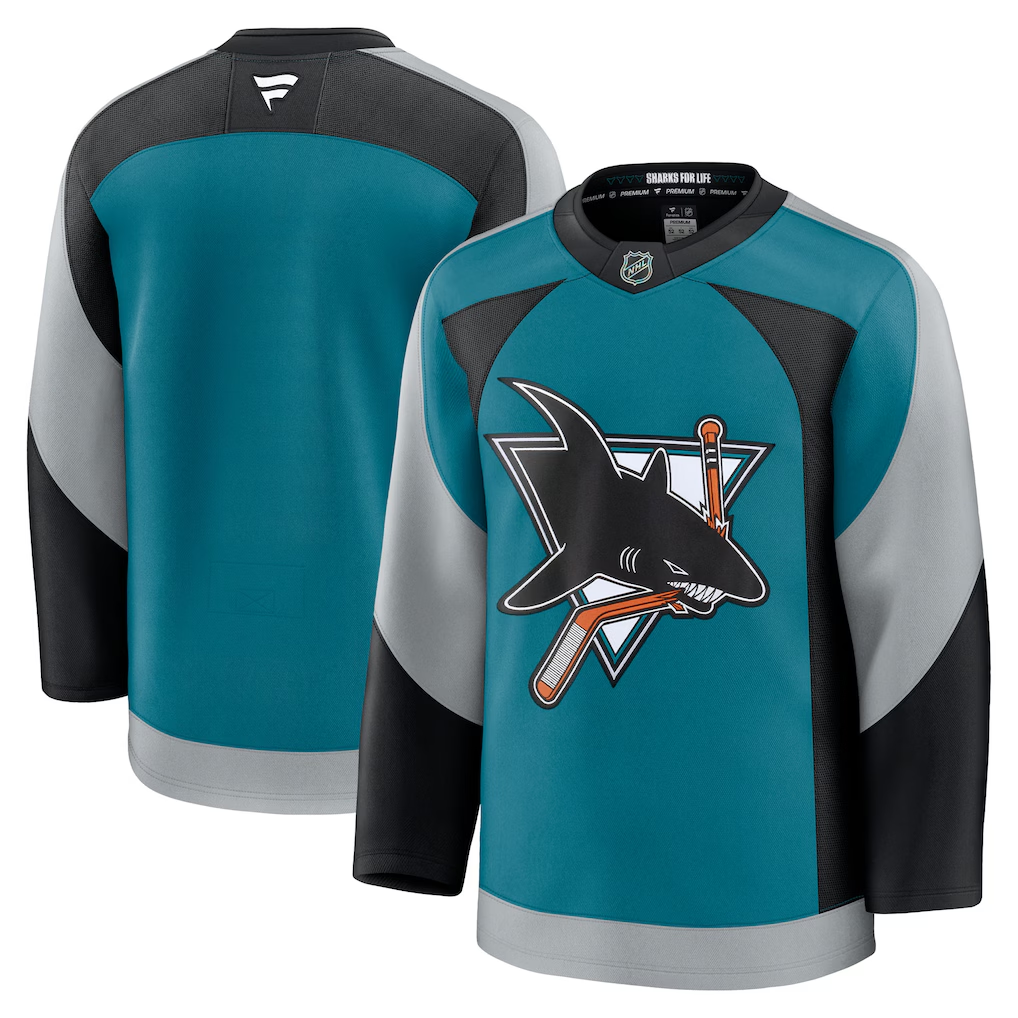 Men's San Jose Sharks Fanatics Teal Alternate Premium Blank Jersey