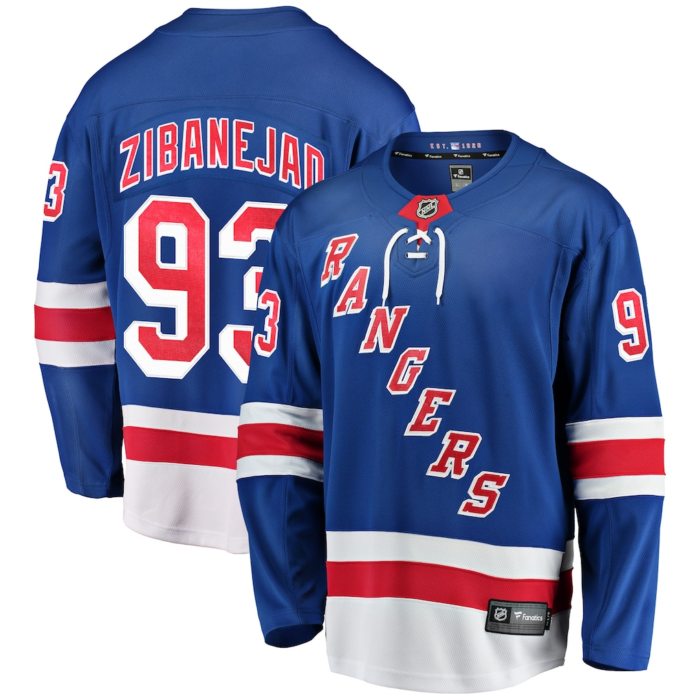 Men's New York Rangers Mika Zibanejad #93 Fanatics Blue Home Breakaway Player Jersey