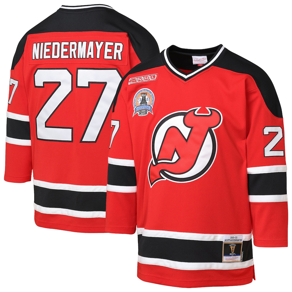 Men's New Jersey Devils Scott Niedermayer #27 Mitchell & Ness Red Big & Tall 1999/00 Blue Line 2.0 Jersey